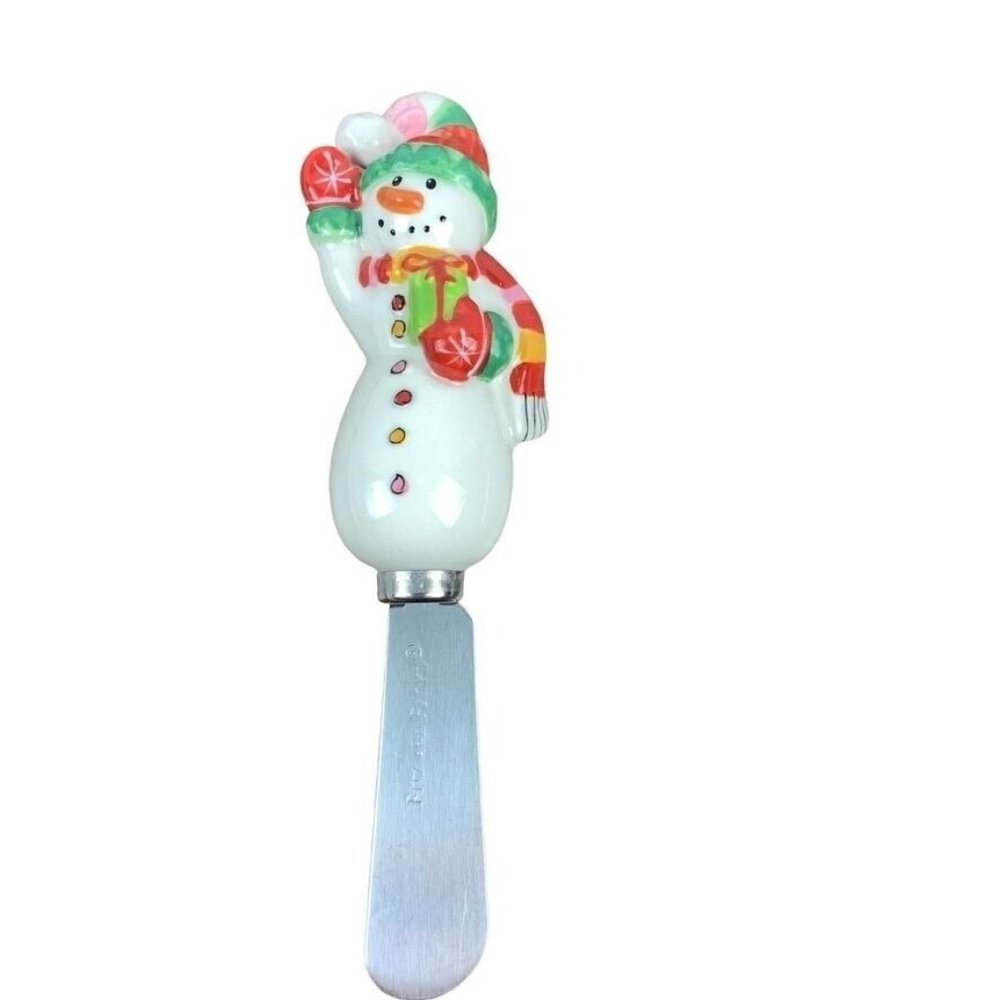 Fitz & Floyd Waving Snowman Christmas Cheese Spreader Knife Single Replacement